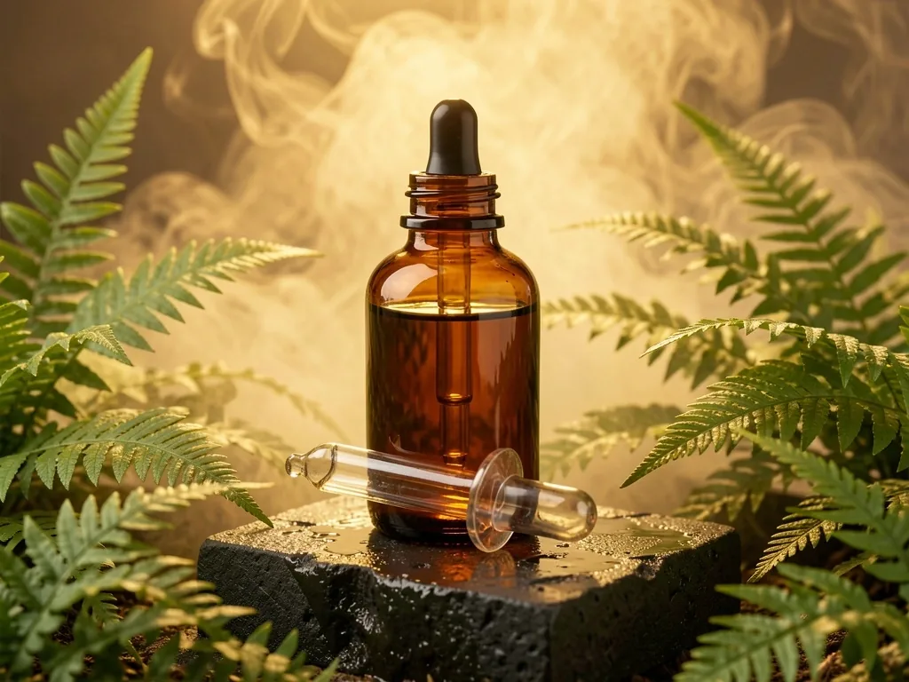 Amber liquid extract bottle